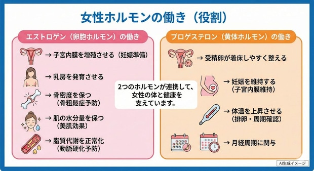 女性ホルモンの働き（役割）