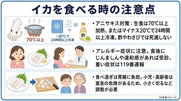 イカを食べる時の注意点