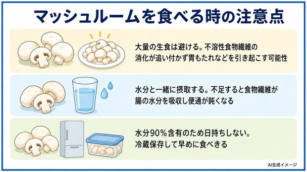 マッシュルームを食べる時の注意点