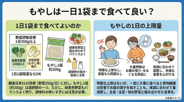 もやしは一日1袋まで食べて良い?