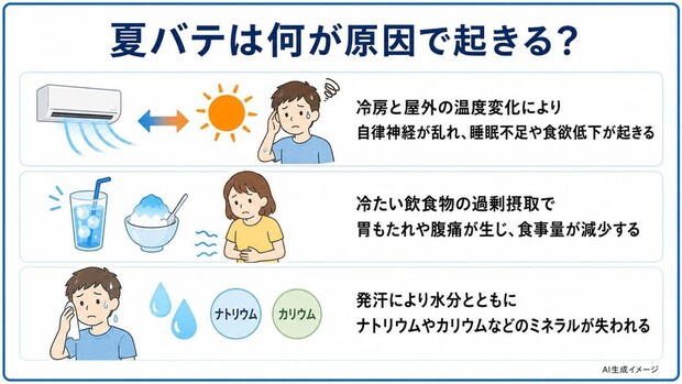 夏バテは何が原因で起きる？