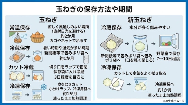 玉ねぎの保存方法や期間