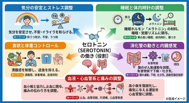 セロトニンの働き(役割)