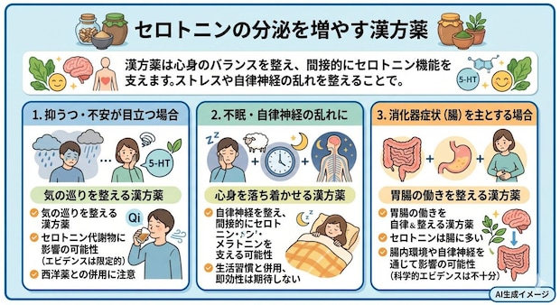 セロトニンの分泌を増やす漢方薬