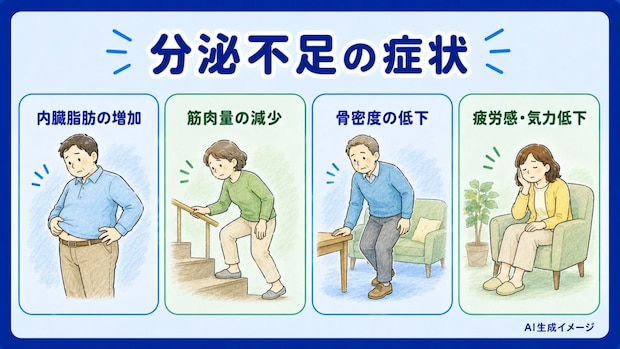 成長ホルモンの分泌が不足すると現れる症状