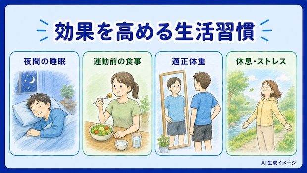 筋トレで分泌された成長ホルモンの効果を高める生活習慣