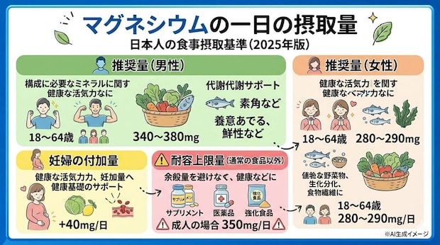 マグネシウムの一日の摂取量