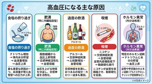高血圧になる原因