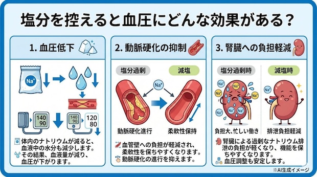 塩分を控えると血圧にどんな効果がある？