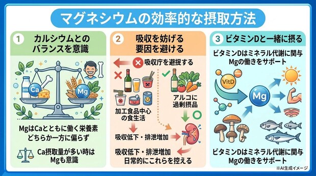 マグネシウムの効率的な摂取方法
