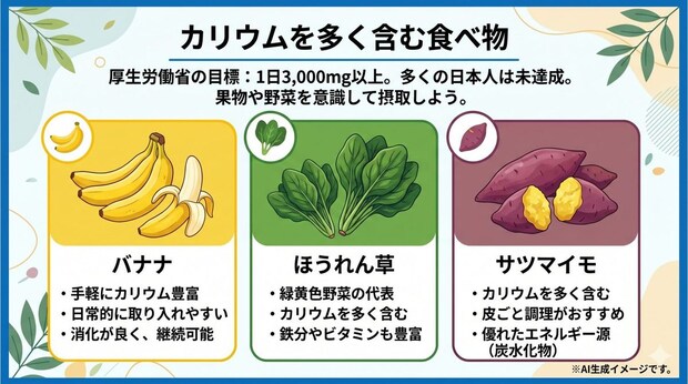 カリウムを多く含む食べ物