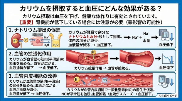 カリウムを摂取すると血圧にどんな効果がある？