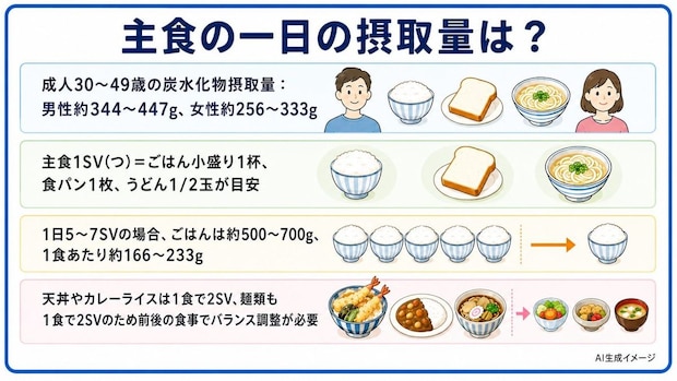 主食の一日の摂取量は？