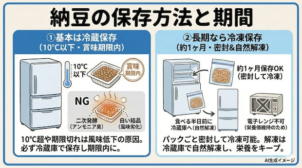 納豆の保存方法や期間