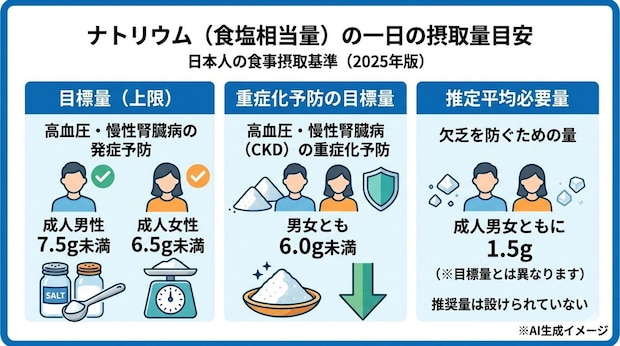 ナトリウムの一日の摂取量