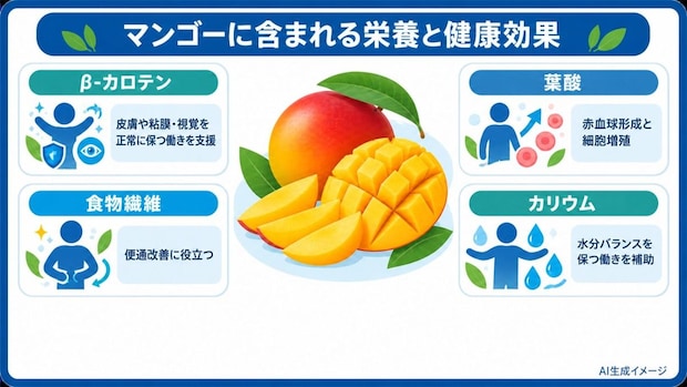 マンゴーに含まれる栄養と健康効果