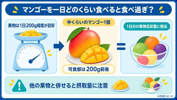 マンゴーを一日どのくらい食べると食べ過ぎ?