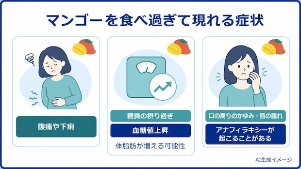 マンゴーを食べ過ぎて現れる症状