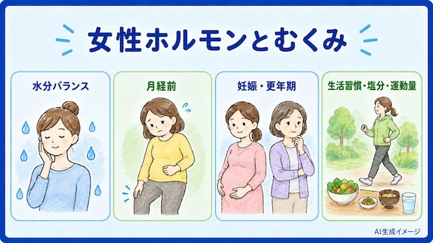女性ホルモンとむくみの関係性とは?