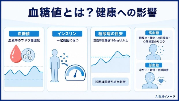 血糖値とは?糖尿病予備軍でなくとも注意したい健康への影響