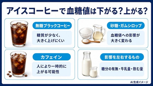 アイスコーヒーで血糖値は下がる?上がる?