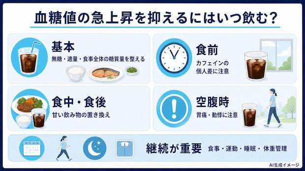血糖値の急上昇を抑えるにはアイスコーヒーをいつ飲めばよい？