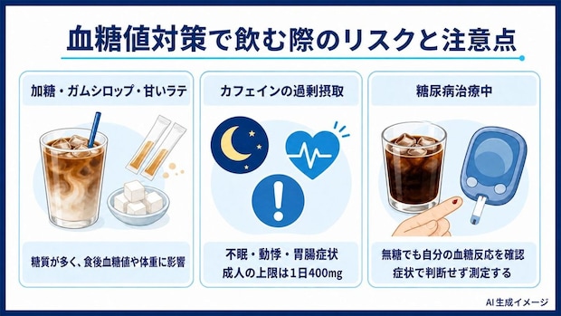 血糖値対策としてアイスコーヒーを飲む際のリスクと注意点