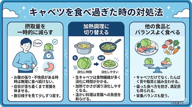 キャベツを食べ過ぎた時の対処法