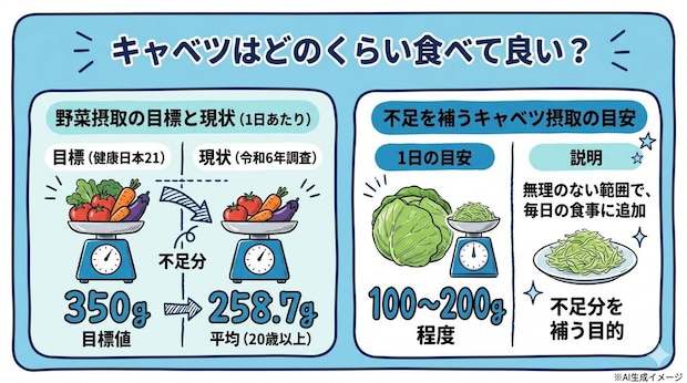 キャベツはどのくらい食べて良い？