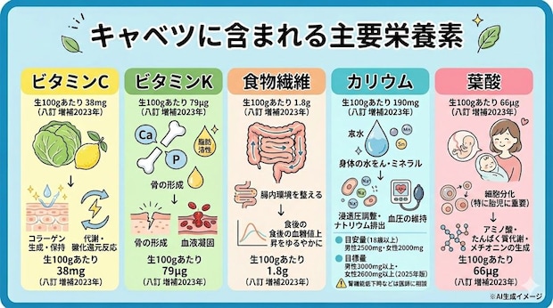 キャベツに含まれる栄養素