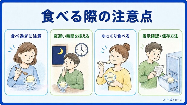 アイスクリームを食べる際の注意点