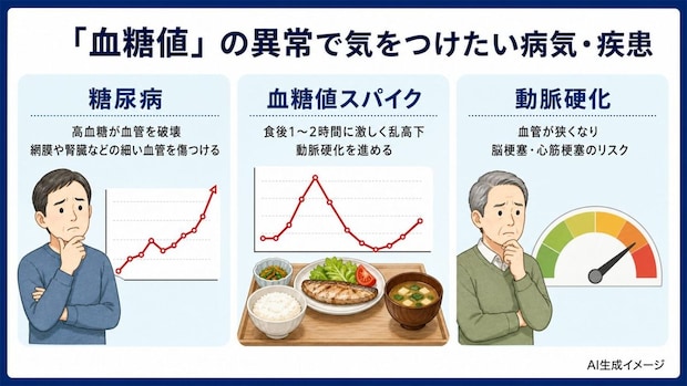 「血糖値」の異常で気をつけたい病気・疾患