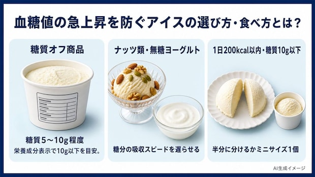 血糖値の急上昇を防ぐアイスの選び方・食べ方とは？