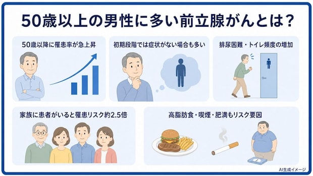 50歳以上の男性に多い前立腺がんとは？