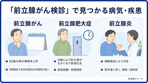 「前立腺がん検診」で見つかる病気・疾患