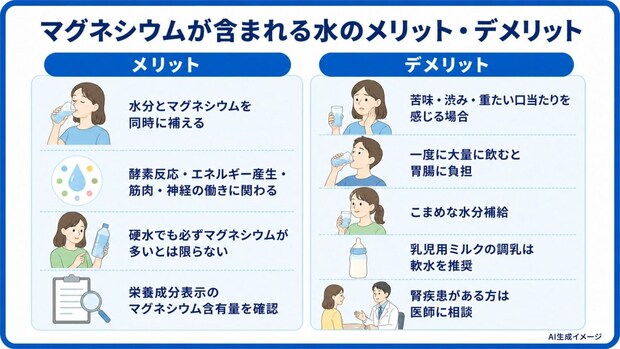 マグネシウムが含まれる水のメリット・デメリット