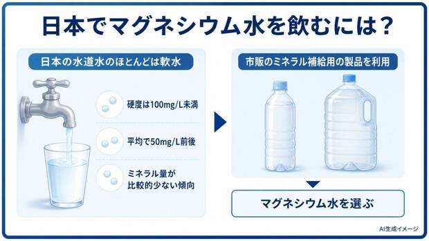 日本でマグネシウム水を飲むには？