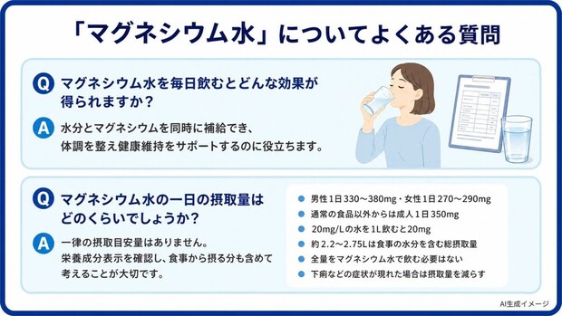 「マグネシウム水」についてよくある質問