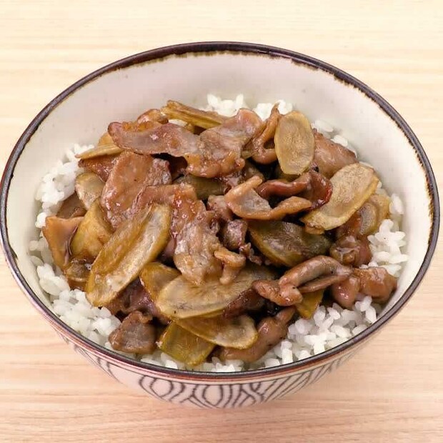ボリューム満点！豚肉とごぼうの甘辛丼