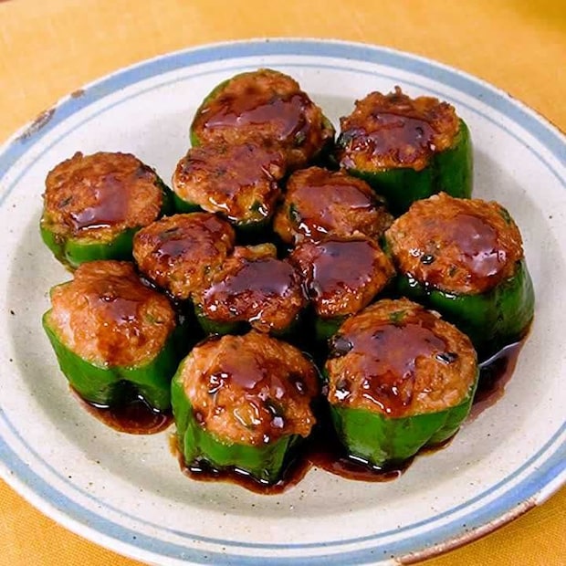 めんつゆで味が決まる！和風コロコロピーマン肉詰め