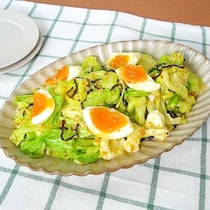 あと一品ほしい時に♪キャベツとゆで卵の塩昆布マヨサラダ