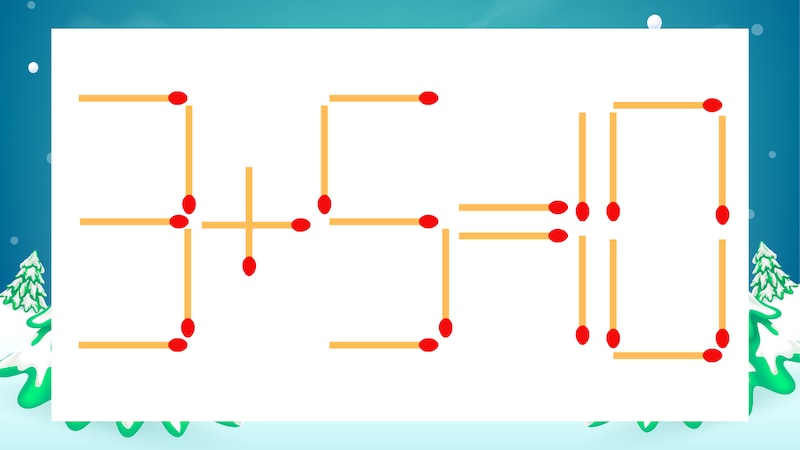 【マッチ棒クイズ】1本だけ動かして正しい式に：3+5=10？