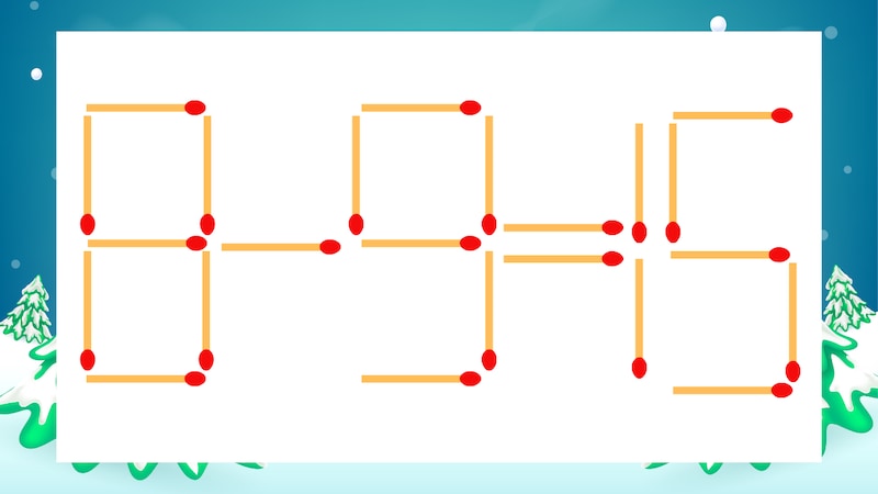 【マッチ棒クイズ】1本だけ動かして正しい式に：8-9=15？の画像