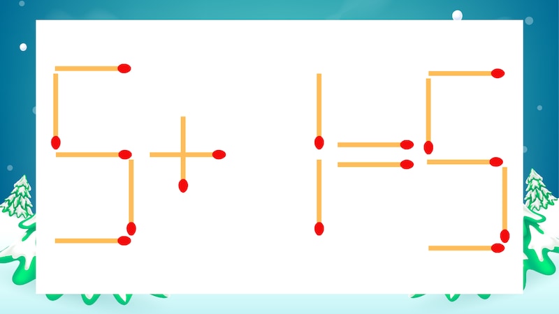【マッチ棒クイズ】1本だけ動かして正しい式に:5+1=5?
