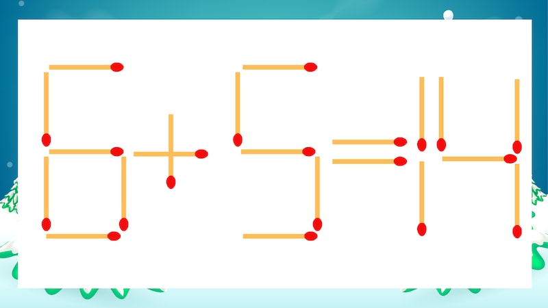 【マッチ棒クイズ】1本だけ動かして正しい式に：6+5=14？