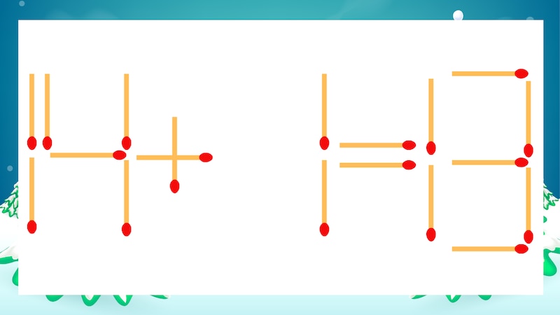 【マッチ棒クイズ】1本だけ動かして正しい式に：14-1=15？