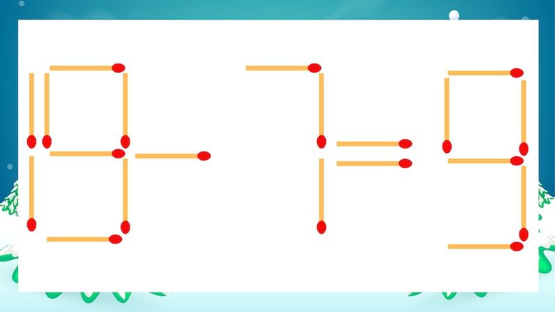 【マッチ棒クイズ】1本だけ動かして正しい式に：19-7=9？の画像