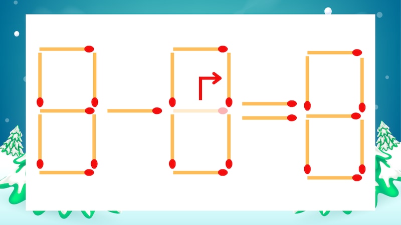 【マッチ棒クイズ】1本だけ動かして正しい式に：8-6=8？の正解画像