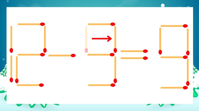 【マッチ棒クイズ】1本だけ動かして正しい式に：12-5=9？の正解画像