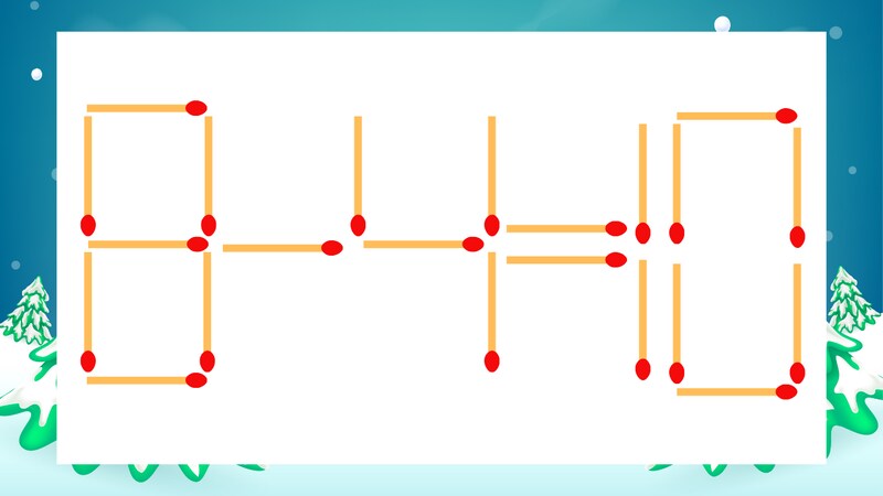 【マッチ棒クイズ】1本だけ動かして正しい式に：8-4=10？の画像